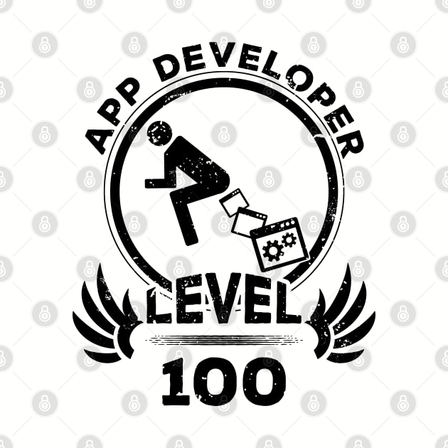 Level 100 App Developer Funny Programmer Gift by atomguy