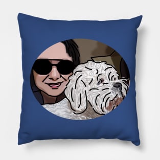Pets Friend of the Artist and Ricky Oval and Line Pillow