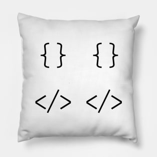 Code - Curly Braces and Tags Pillow