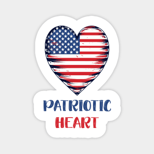 Patriotic Heart | Embrace the Spirit of the 4th of July Magnet