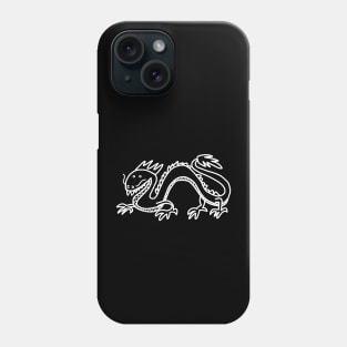 Dragon White Line Drawing Phone Case