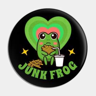 Funny Kawaii Frog Junk Food Pin