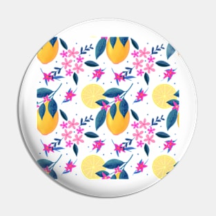 Citrus pattern, lemon, summer fruit Pin