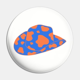 Pastel Orange blue cowboy hat Pin