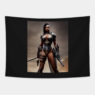 Black Beauty Warrior Sci-Fi Style T-Shirt Tapestry