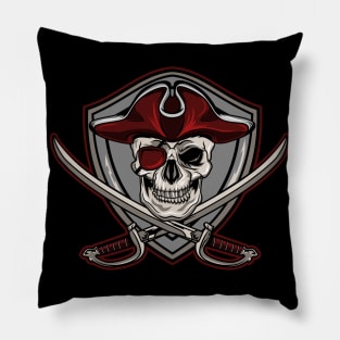 RED JOLLY ROGER SKULL Pillow