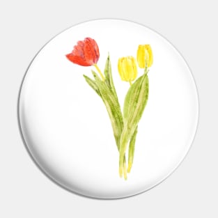 yellow and orange tulips watercolor Pin