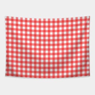 Red Plaid Checkers Tapestry