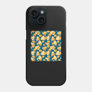 Tangerines orange brown turquoise Phone Case