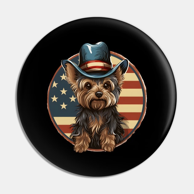 Yorkshire Terrier 4th of July Pin by NatashaCuteShop