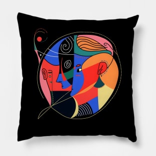 Picasso Style Attending Concert. Pillow