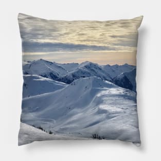 Beautiful Winter Snowy Mountains Pillow