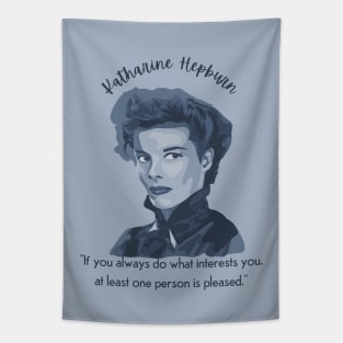 Katherine Hepburn Portrait and Quote Tapestry