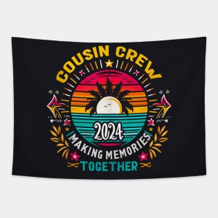 Cousin Crew 2024 Summer Vacation Beach Family Trips Matching Tapestry