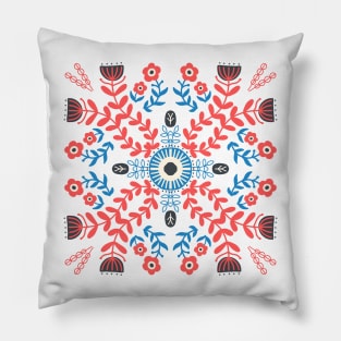 Quilted Flowers Mandala Pillow