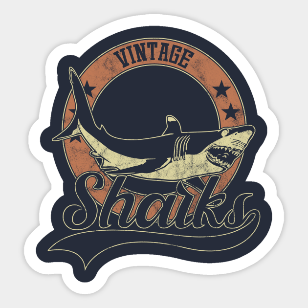 Vintage Sharks - Sharks - Sticker