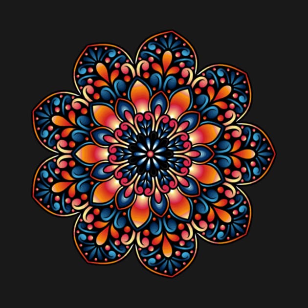 Colourful Mandala Floral Design by SoniyaArt