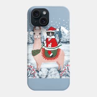 Santa Claws on a Llama Full Phone Case