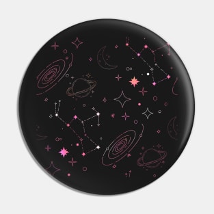 Pink Galaxy Pattern Pin