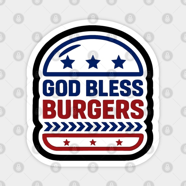 Burger themed July 4th Design Magnet by TurnEffect