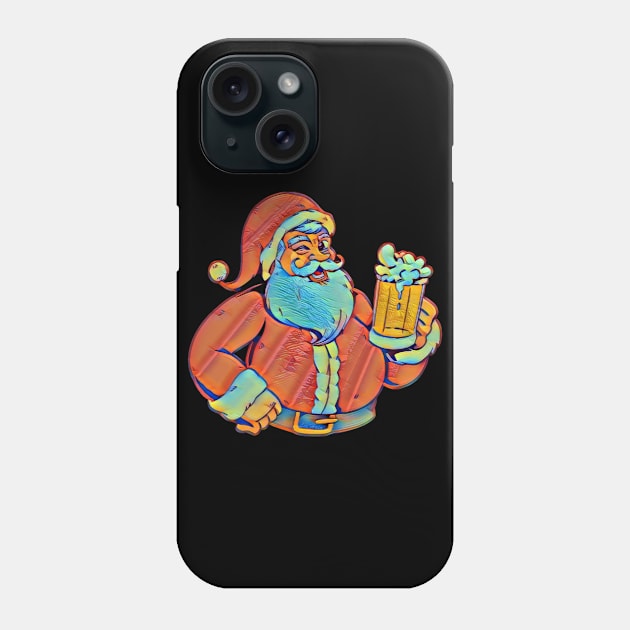 Santa Beer Phone Case by Lees Tees