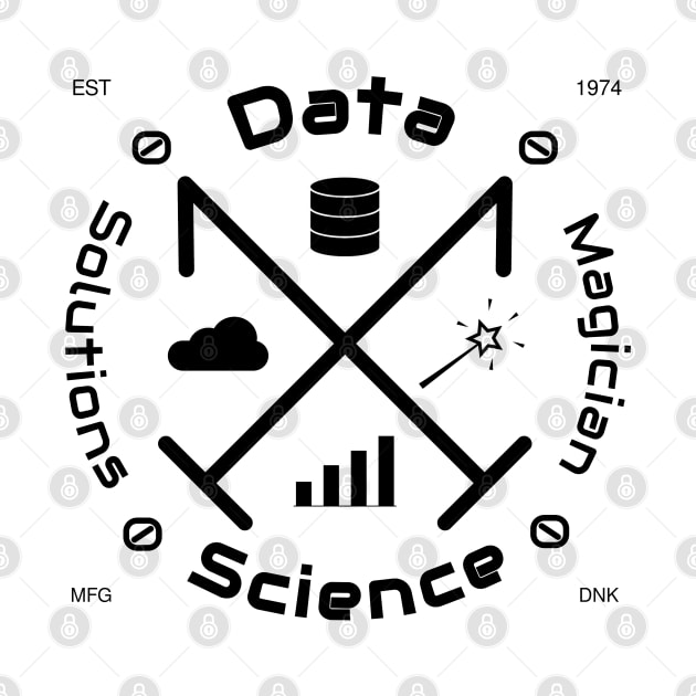 Data Science Solutions Magician | Vintage Retro Hipster Logo Black by aRtVerse