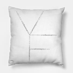 ViktoriousFlutes Black Vertical Logo Pillow