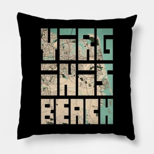 Virginia Beach, USA City Map - Vintage Pillow