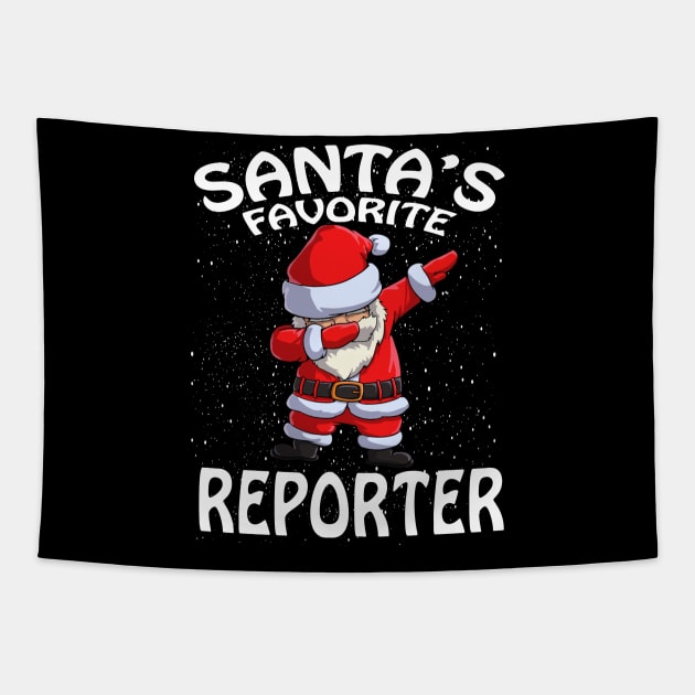 Santas Favorite Reporter Christmas Tapestry by intelus