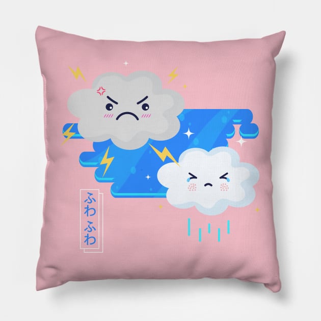 Kawaii Cloud Pillow by Merch Sloth