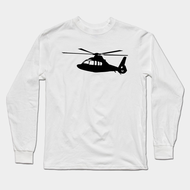 Black Helicopter Flying Silhouette Helicopter Long Sleeve T Shirt Teepublic
