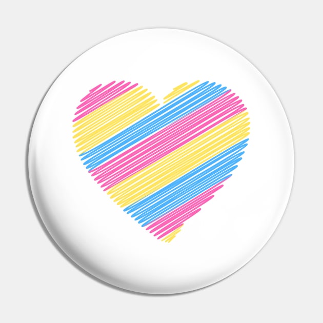 Pansexual flag heart Pin by MarcyRangel