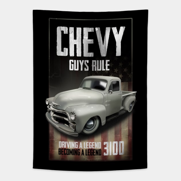 Chevy 3100 Truck Tapestry by hardtbonez