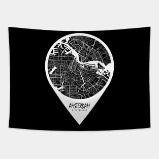 Amsterdam, Netherlands City Map - Travel Pin Tapestry