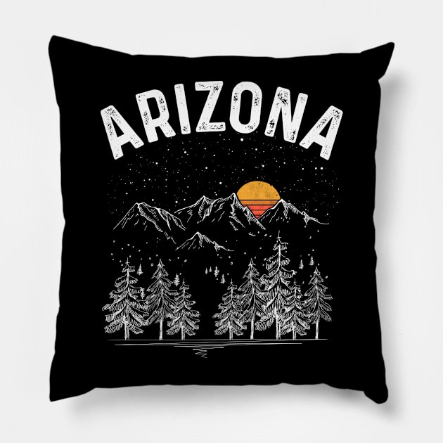 Vintage Retro Arizona State Pillow by DanYoungOfficial