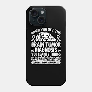 Brain Tumor Awareness Grey  Glioblastoma Diagnosis Phone Case