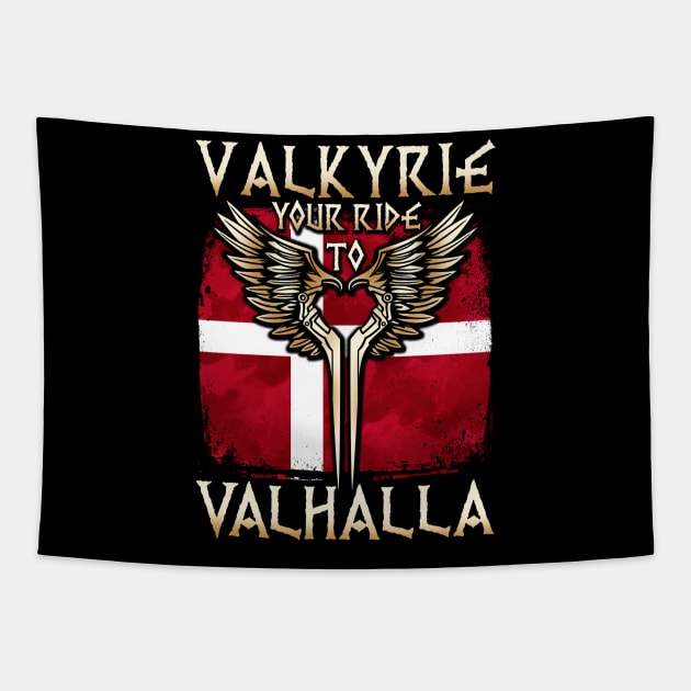 Valkyrie your ride to Valhalla Denmark T-Shirt Tapestry by biNutz