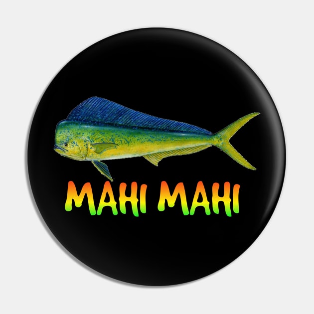 Mahi mahi Hawaiian fish Pin by Coreoceanart