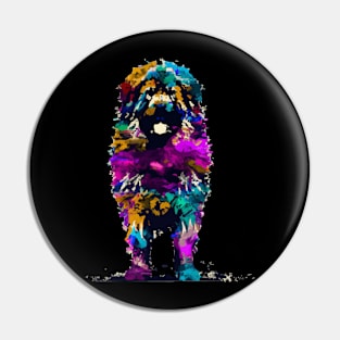 Leonberger Spray Paint Mural Art Print Pin