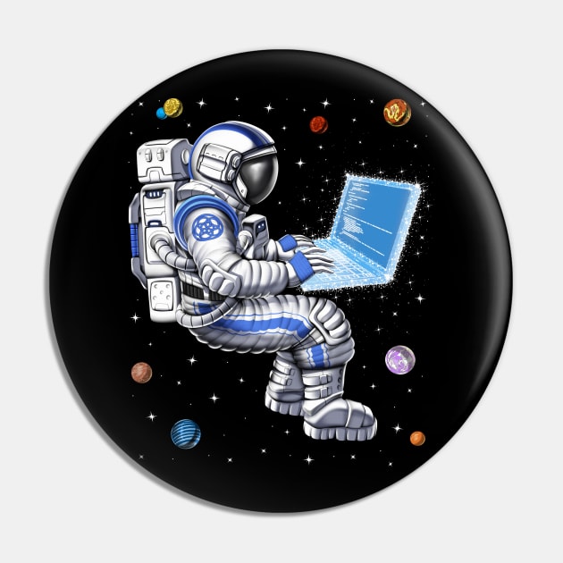 Space Astronaut Programmer Pin by underheaven