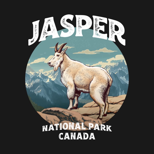 Jasper National Park Vintage Look Goat by MarkusShirts