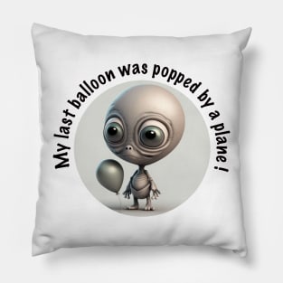 UFO Alien and balloon Pillow