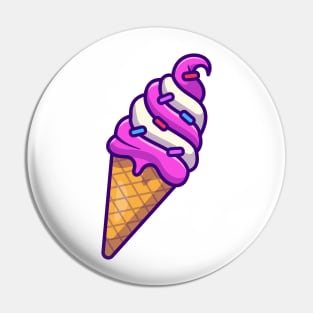 Ice Cream Cartoon Illustration Pin