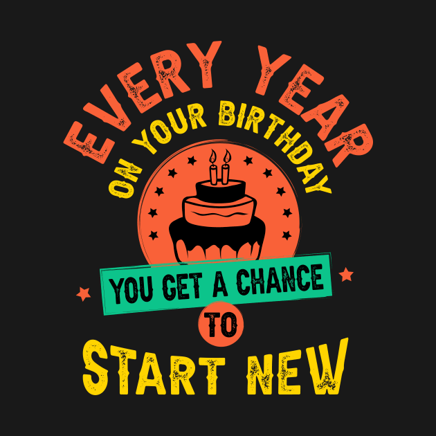 Every year on your birthday you get a chance to start new by Parrot Designs