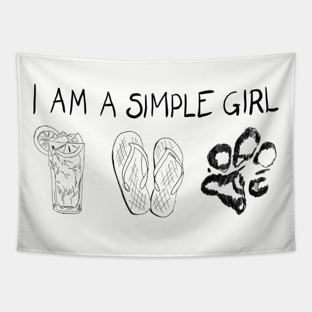 I Am A Simple Girl Tapestry by VintageArtwork