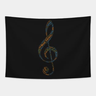 Music Teacher Gifts Key Sol Pentagram Notes design Tapestry