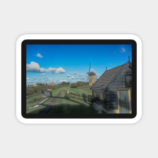 Dutch Clouds at Kinderdijk Nederlands (UNESCO Site) Magnet