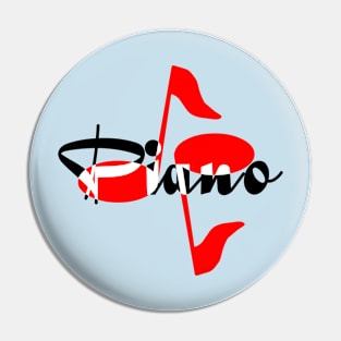 Piano Red Notes Pin