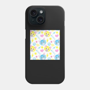 Watercolor cat pattern, funny luchadores Phone Case