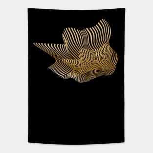 Happy Crown Black and Gold Abstract Art Tapestry